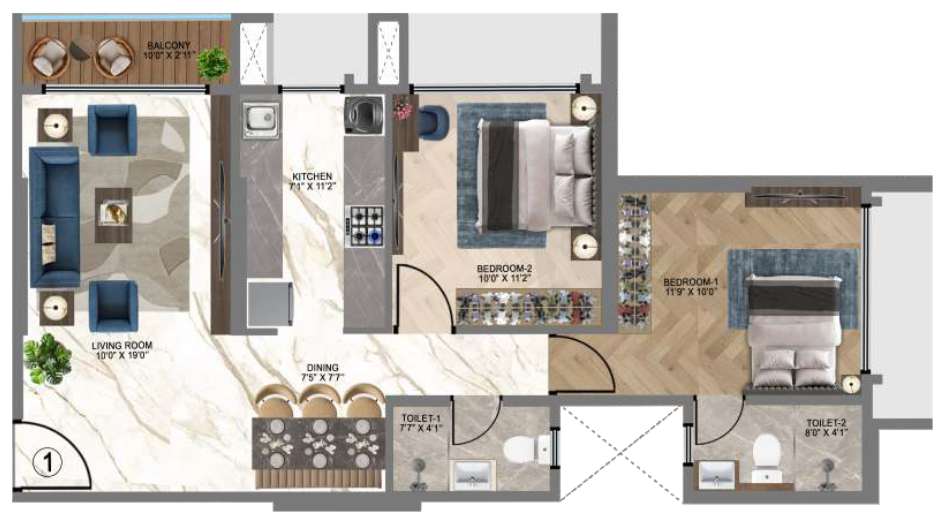 HS-Heritag-Floor-Plan-Wing-A-714-Sqft